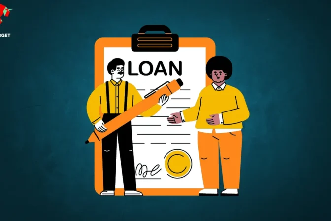 Man and woman standing in front of a notepad with 'LOAN' written on it, representing a blog about personal loans.