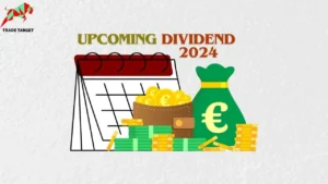A calendar with money piles and a wallet, labeled 'Upcoming Dividend 2024,' representing upcoming dividend payouts.