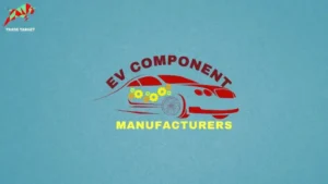 Iconic representations of electric four wheeler and two wheeler vehicles against a sky blue wall, symbolizing the top electric vehicle stocks.
