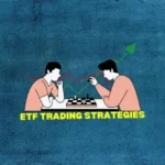 Two individuals in a chess match, symbolizing strategic ETF trading, with an overlay of a financial graph indicating market analysis.