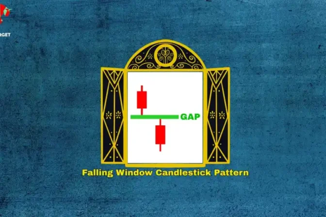 Illustration of the Falling Window Candlestick Pattern, showing a gap between two red candles.