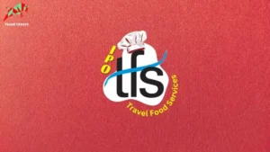Logo of Travel Food Services with IPO highlight on a red textured background, indicating upcoming ipo of Travel Food Services.