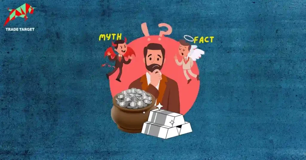 A man deciding between myths and facts about investing in silver, symbolizing truth vs misconceptions in silver investment