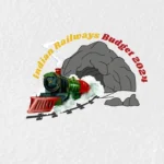 Train emerging from a cave, symbolizing the Indian Railway Budget 2024