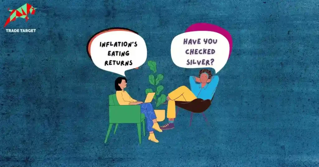 Two investors discussing how silver the next big hedge against inflation could be the solution to protecting returns from being eaten by inflation.